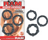 A photo of the Ram Beaded Cock Rings - Black (Pack of 3)