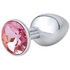A photo of the Dreamers Signature Stainless Steel Anal Plug with Pink Diamond - Medium