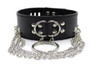 Collar with Metal Chain and Lead - Black