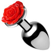 A photo of the Booty Sparkle Red Rose Anal Plug - Small