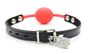 Ball Gag w/Lock & Keys - Red