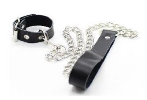 Penis Collar & Leash w/Iron Chain - BK