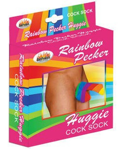 A photo of the Rainbow Pecker Huggie Sock A photo of the Rainbow Pecker Huggie Sock