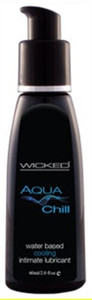 A photo of the Wicked Aqua Chill Water-Based Cooling Sensation Lubricant - 2 Oz. A photo of the Wicked Aqua Chill Water-Based Cooling Sensation Lubricant - 2 Oz.