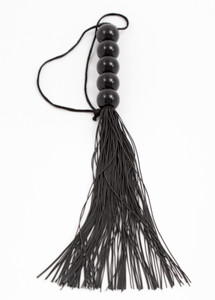 A photo of the Dreamers Signature Rubber Flogger w/Beaded Handle - Black
