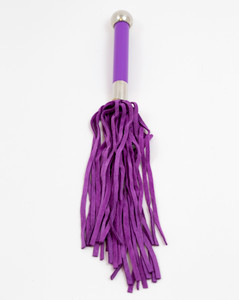 A photo of the Dreamers Signature Leather Flogger - Purple A photo of the Dreamers Signature Leather Flogger - Purple