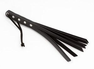 A photo of the Dreamers Signature Short Flogger w/Studded Handle - Black A photo of the Dreamers Signature Short Flogger w/Studded Handle - Black