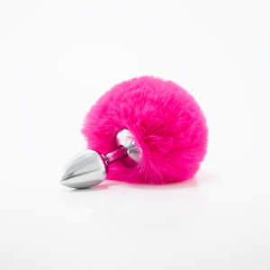 A photo of the Dreamers Signature Bunny Tail Small Anal Plug - Fuschia A photo of the Dreamers Signature Bunny Tail Small Anal Plug - Fuschia