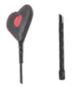 A photo of the Dreamers Signature Heart Shaped Paddle w/Heart Impression - Black & Red