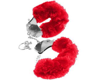 A photo of the Fetish Fantasy Series Original Furry Cuffs - Red A photo of the Fetish Fantasy Series Original Furry Cuffs - Red