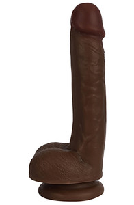 A photo of the 7" Slim Dildo with Balls - Chocolate A photo of the 7" Slim Dildo with Balls - Chocolate