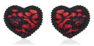Red Lace Heart Pasties