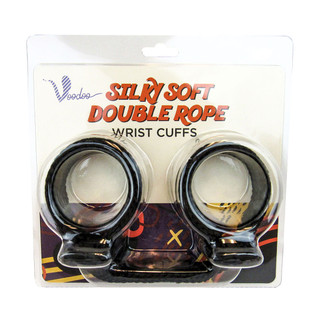 Voodoo Silky Soft Double Rope Wrist Cuffs - Black