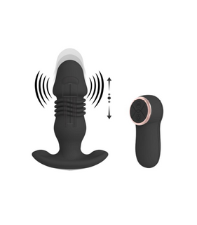 Thrusting & Vibrating Anal Toy w/Remote
