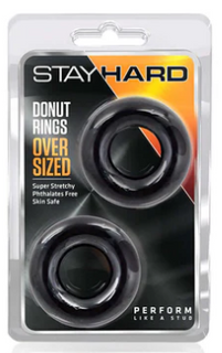 Stay Hard - Donut Rings Oversized - Black