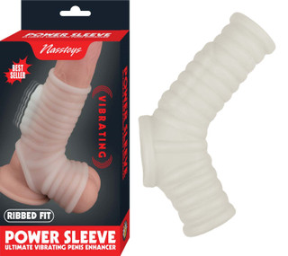 Power Sleeve Vibrating Ribbed Fit White