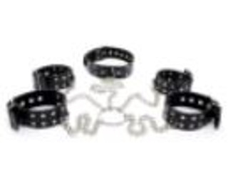 A photo of the Dreamers Signature Chain Hogtie Kit with Collar - Black