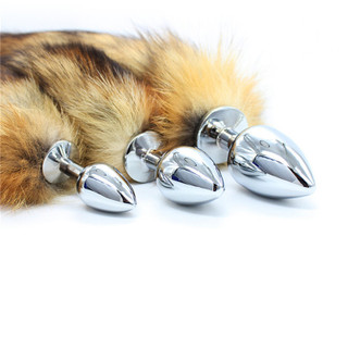 A photo of the Dreamers Signature Fox Tail Alloy Anal Plug - Medium