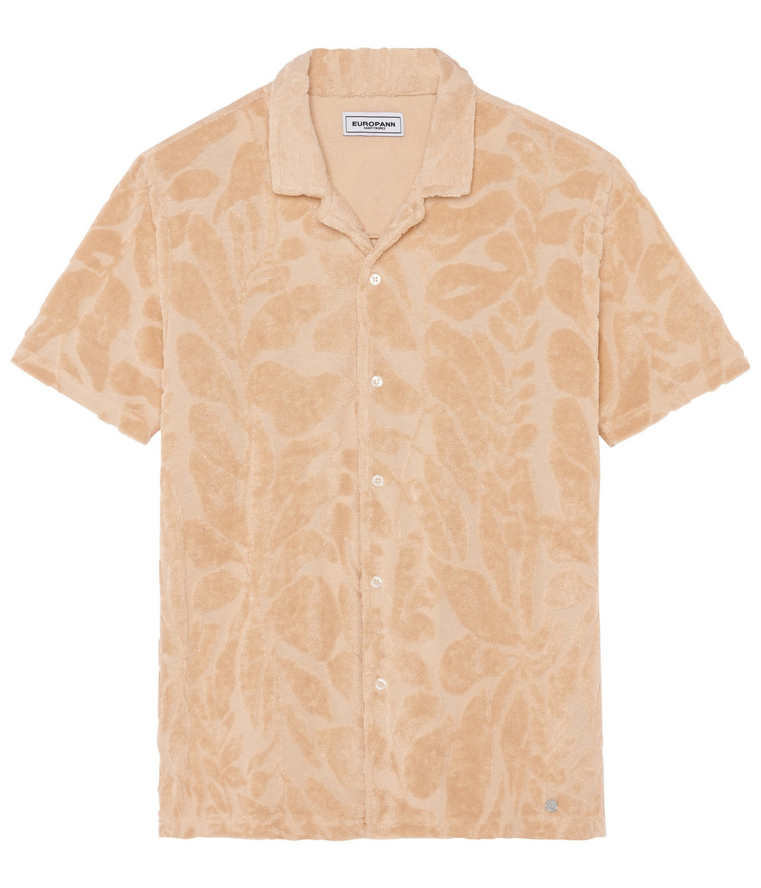 【OPEN YY】TERRY HALF SLEEVE T-SHIRT / CREAM Jacquard Terry shirt - Cream - MATT