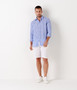 Light blue in small stripes linen shirt - KRIS