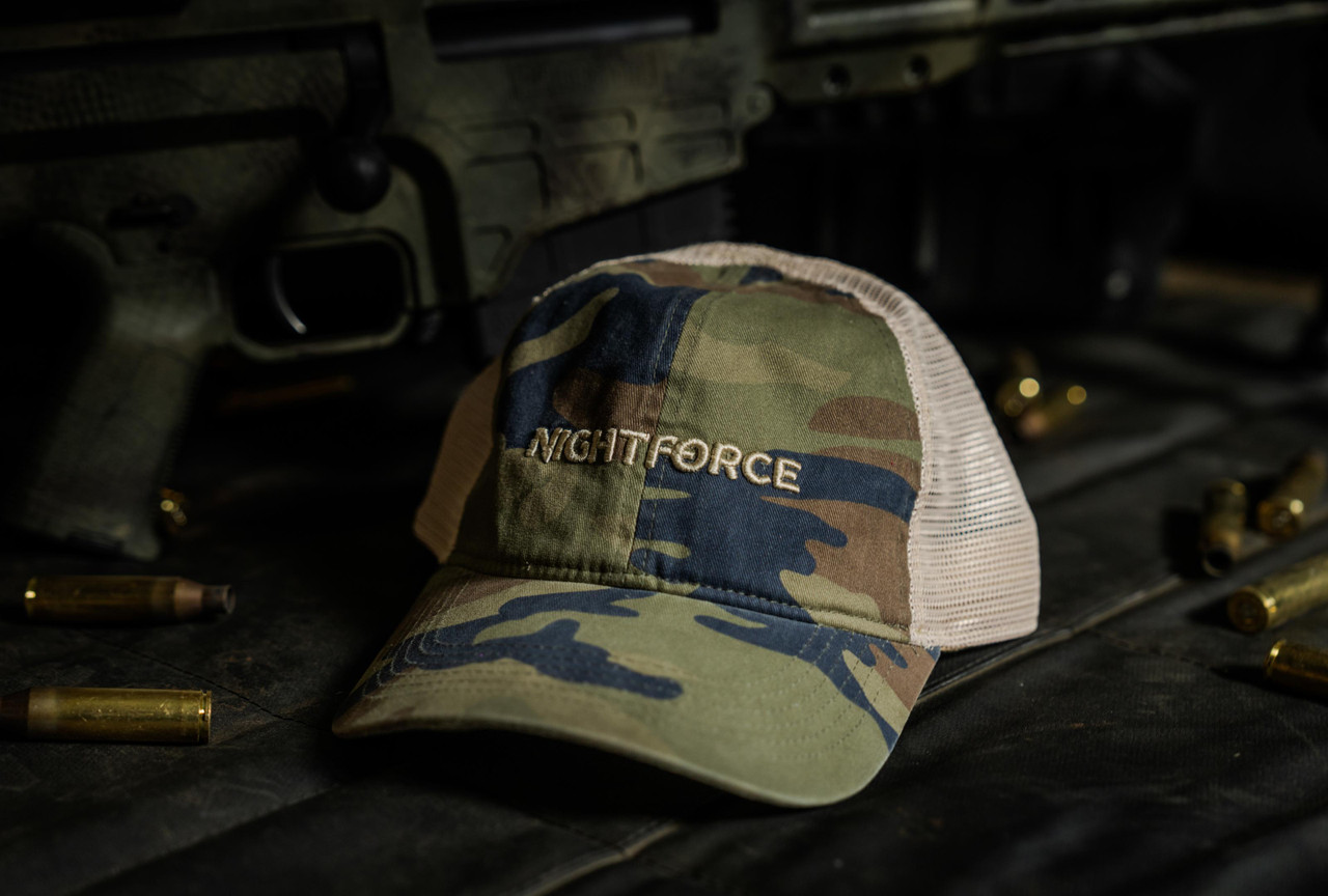 NF Woodland Camo Mesh Back Hat - Nightforce Optics