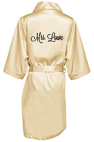 Personalized Embroidered Satin Robe