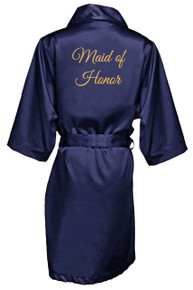 Gold Thread Maid of Honor Satin Robe 