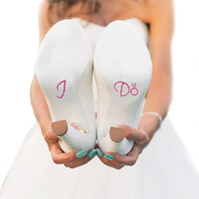I Do Bridal Shoe Stickers - Pink and Clear Ring