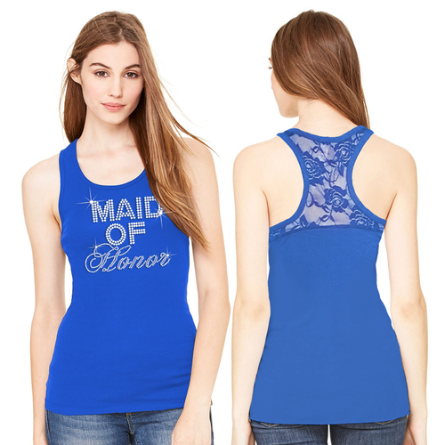 Big Bling Lace Racerback Tank Top for the Bridal Party