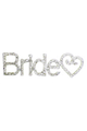 Rhinestone Bride Pin with Swirl Heart Accent