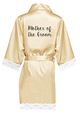 Bridal Party Lace Satin Robes with Glitter Print