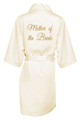 Ivory Gold Glitter Print Mother of the Bride Satin Robe