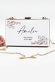 Personalized Acrylic Clutch with Chain in Pink Lavender