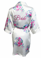 Floral Satin Bridal Party Robes with Glitter Print