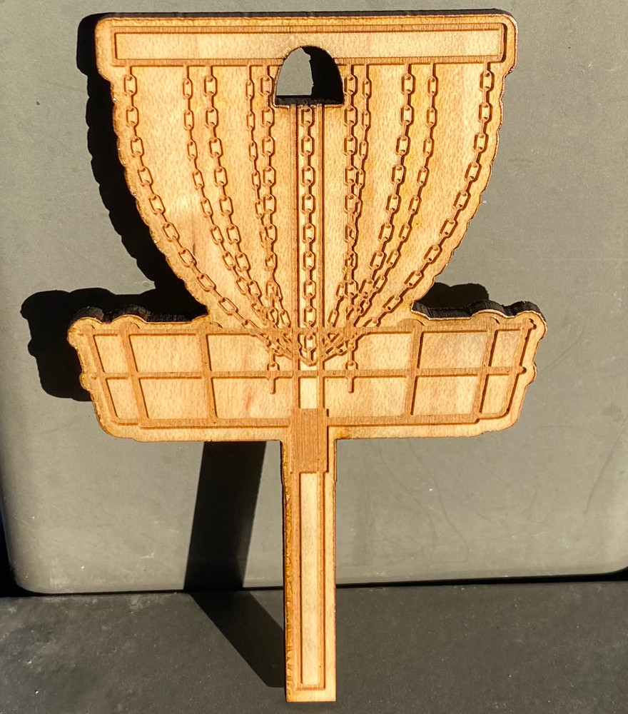 Wooden Disc Golf Ornament 