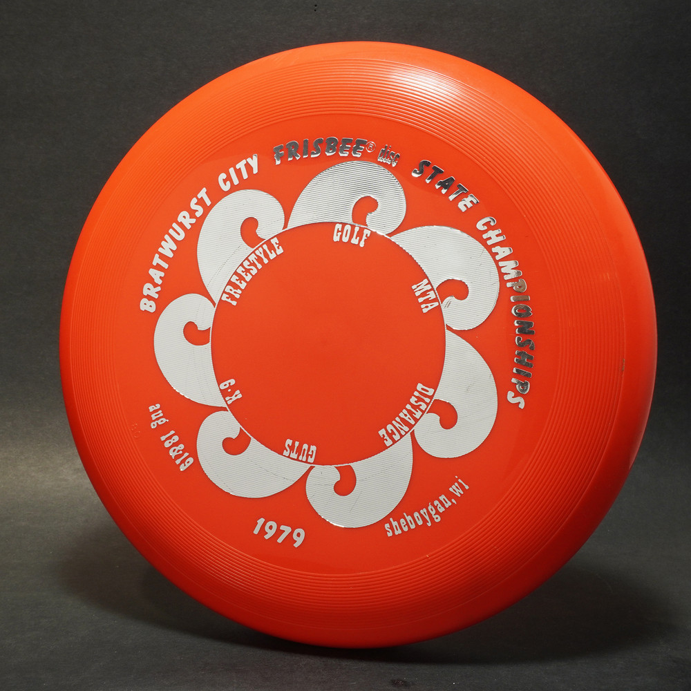 Wham-O Frisbee (80 mold) Bratwurst City Frisbee Disc State Championships 1979