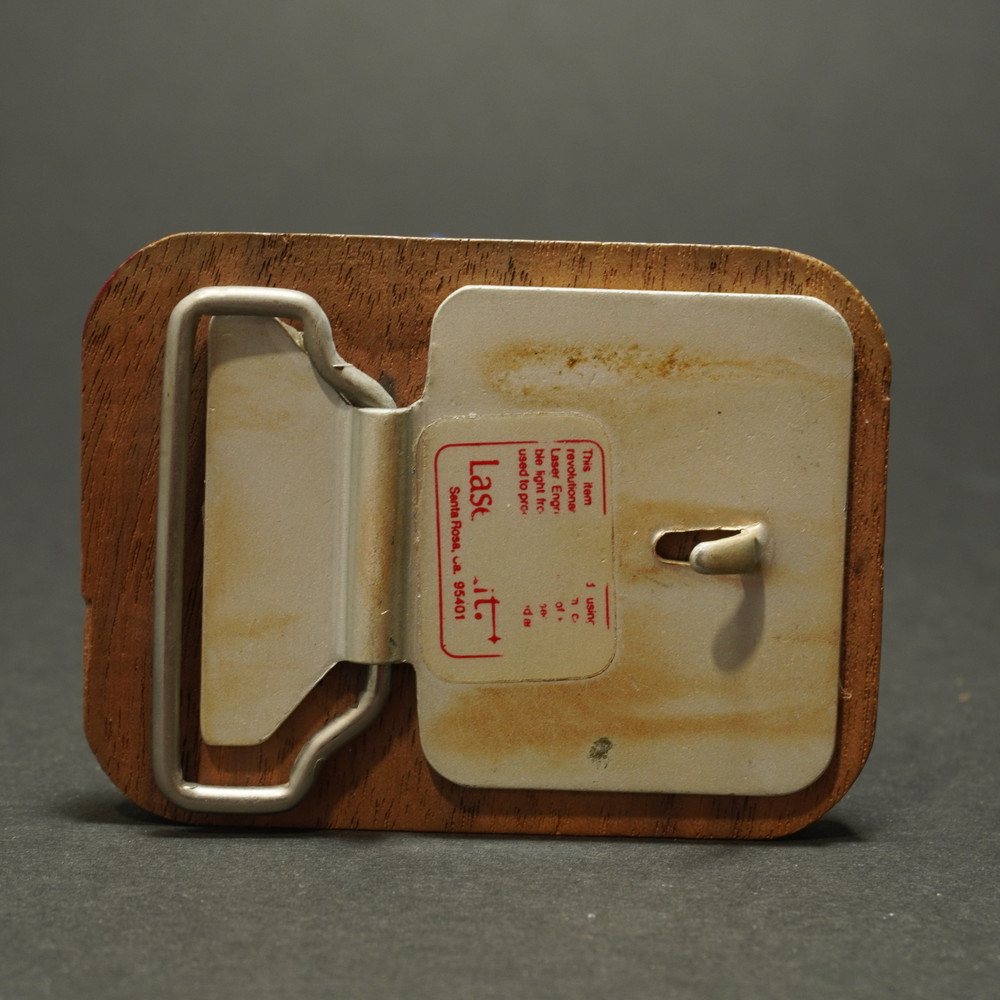 Wham-O Belt Buckle - Wood 1977 World Frisbee