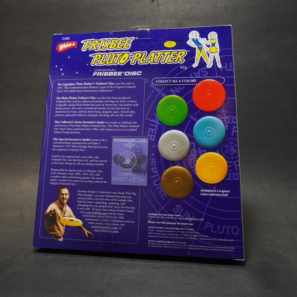 Wham-O Pluto Platter Frisbee (packaged) 2007 Re-Print 50th Anniversary -2