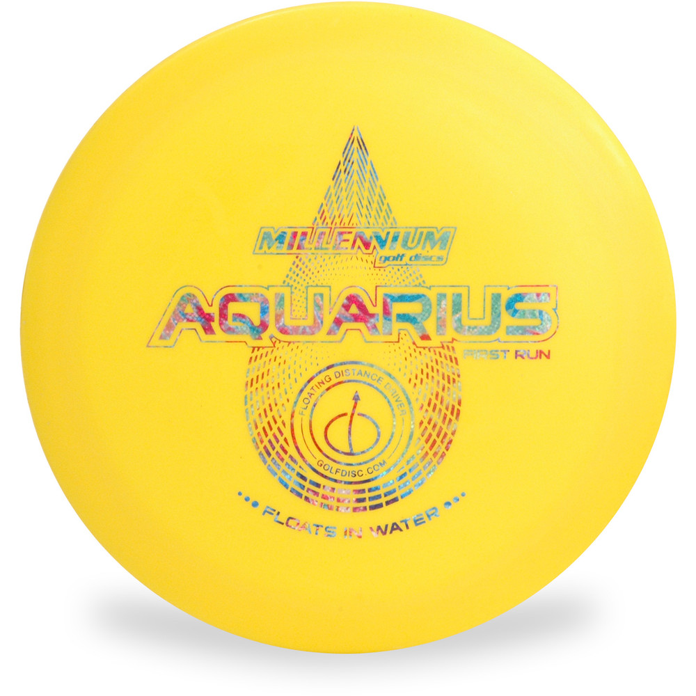 Millenium AQUARIUS Floating Disc Golf Driver Top View Yellow
