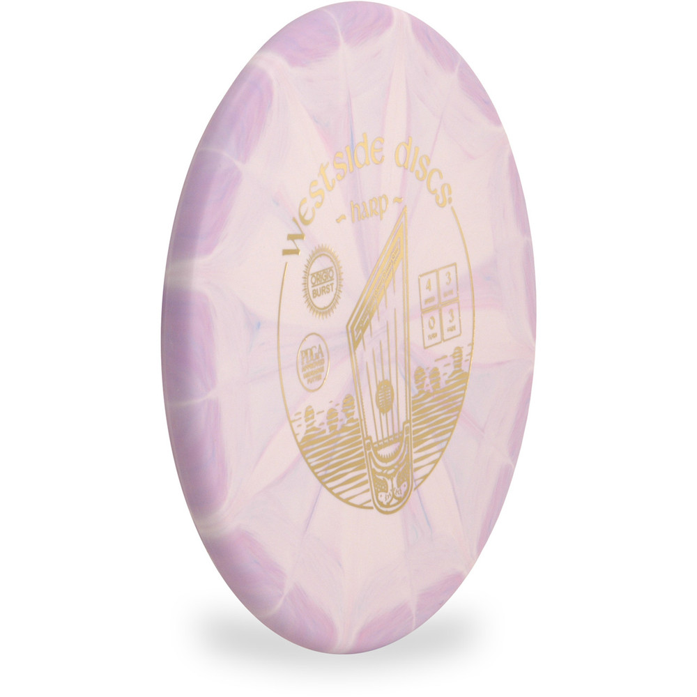 WESTSIDE ORIGIO BURST HARP DISC GOLF MID-RANGE - angled front view purple