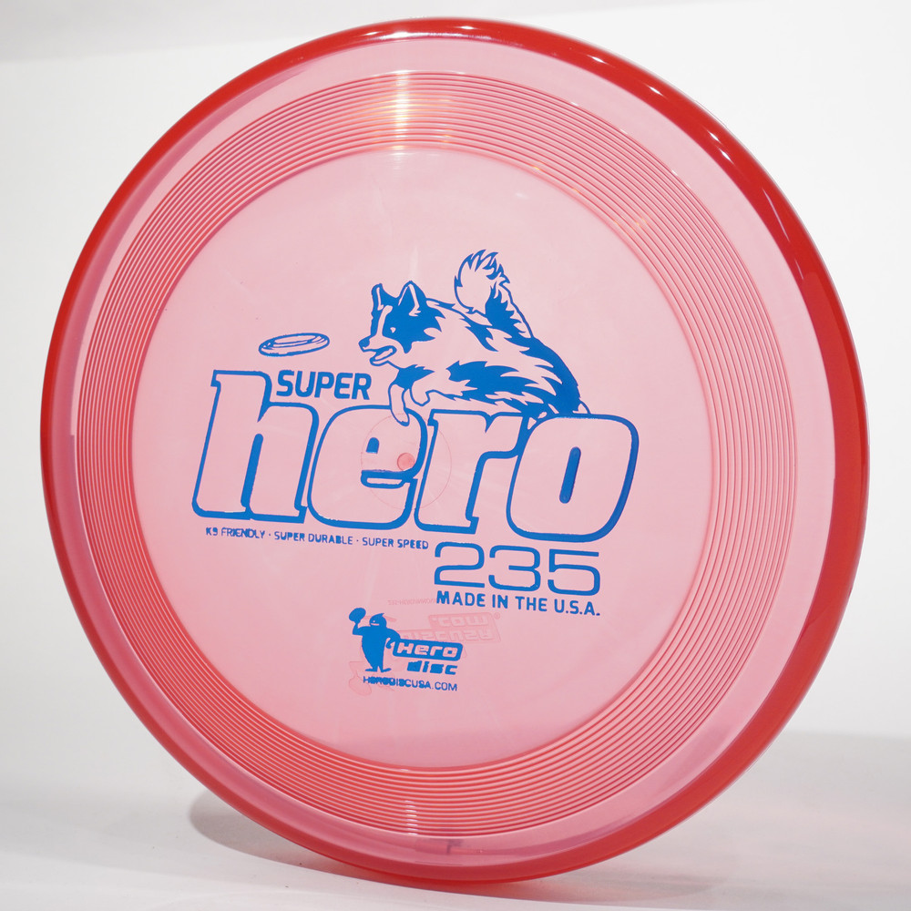 Hero Disc SUPER HERO Dog Frisbee 235mm Canine Flying Disc Red Top View
