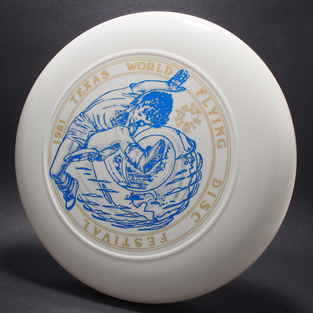 Sky-Styler 81 Texas World Flying Disc Festival White w/ Blue and Gold Foil