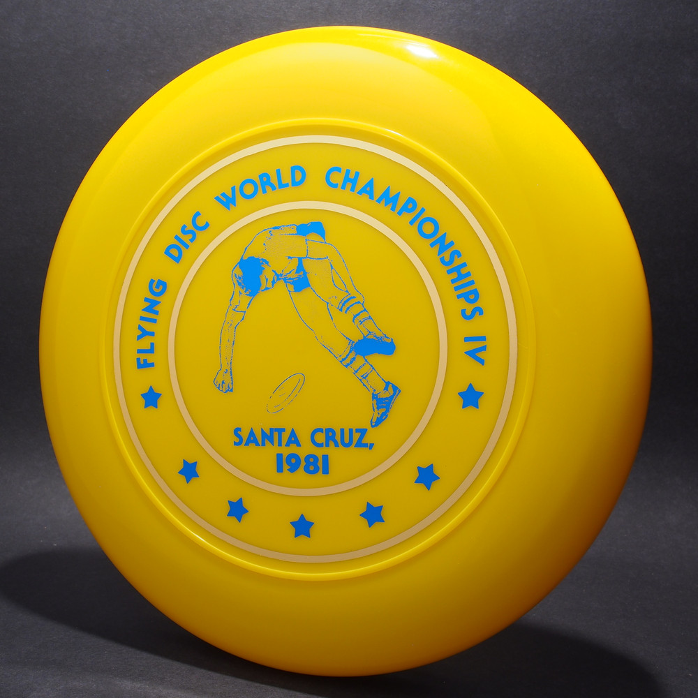 Flying Disc World Championships IV '81 SCCA Yellow w/ Blue and Gold Foil