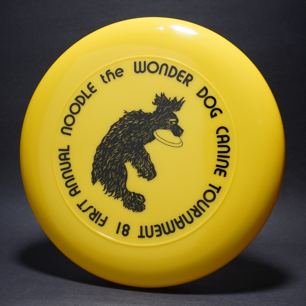 Sky-Styler Noodle the Wonder Dog Canine Tournament 1981 Yellow w/ Black Top View