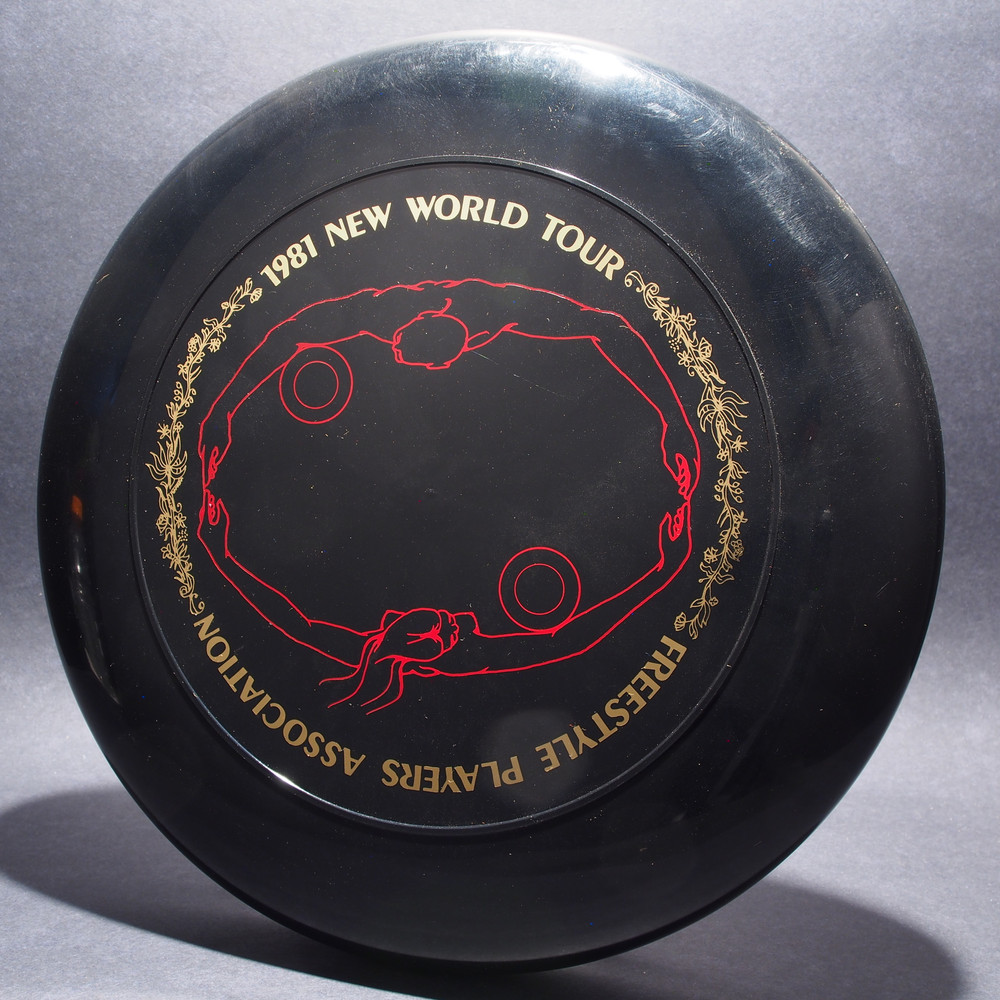 Sky-Styler 1981 FPA New World Tour Black w/ Metallic Gold Text and Matte Red Chest Roll - Thin Ring - Top View