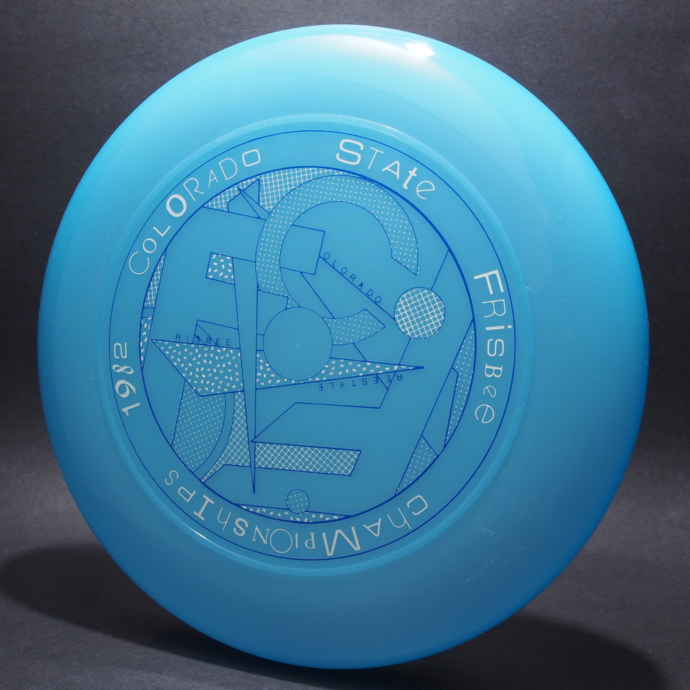 Sky-Styler 1982 Colorado State Frisbee Championships Blue w/ Blue and White Matte - T80 - Top View