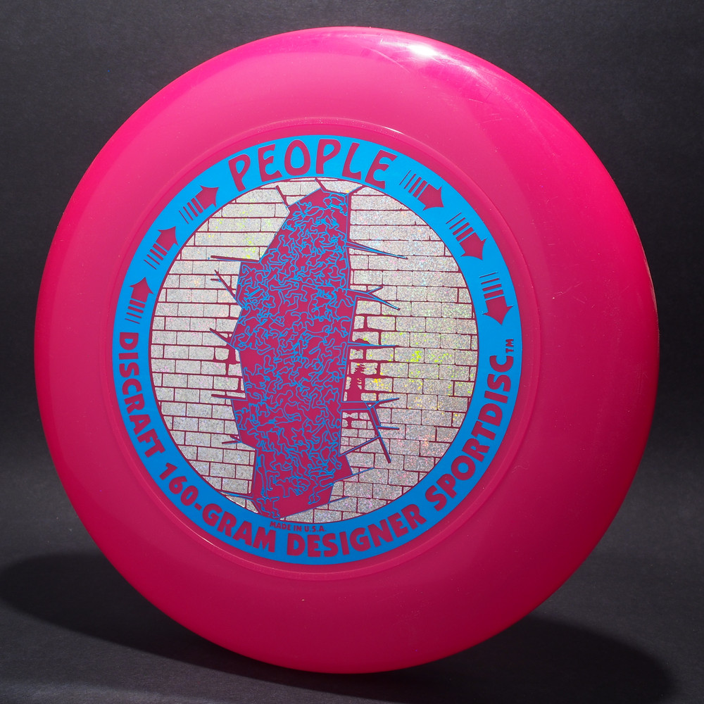 Sky-Styler Discraft People Bright Pink w/ Metallic Silver Sparkle Prism Brick and Metallic Blue People - T90 - Top View