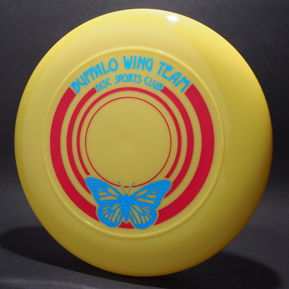 Buffalo Wing Team Disc Sports Club Yellow w/ Metallic Blue and Red Matte Top View - T80 - Top View