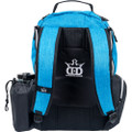 Dynamic Discs TROOPER BACKPACK Bag for Disc Golf - half blue and half black bag, back view, showing straps