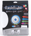 Nite Ize FLASHFLIGHT - LED Light Up Flying Disc - back view of blue disc in box